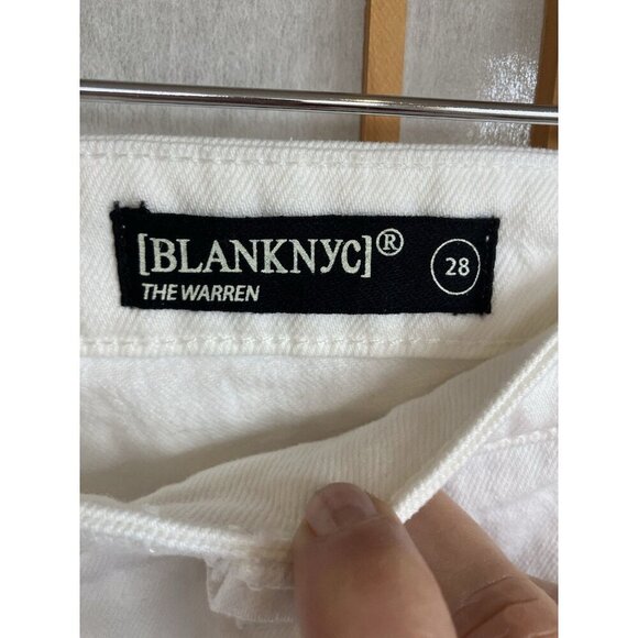 NWT Blank NYC The Warren Jean Shorts White Denim Stretch Size 28, Stretch New - Picture 3 of 8